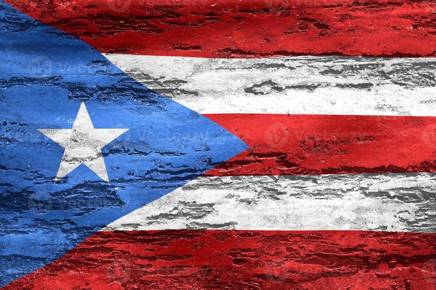 3D-illustratie van een vlag van Puerto Rico - realistische wapperende stoffen vlag foto