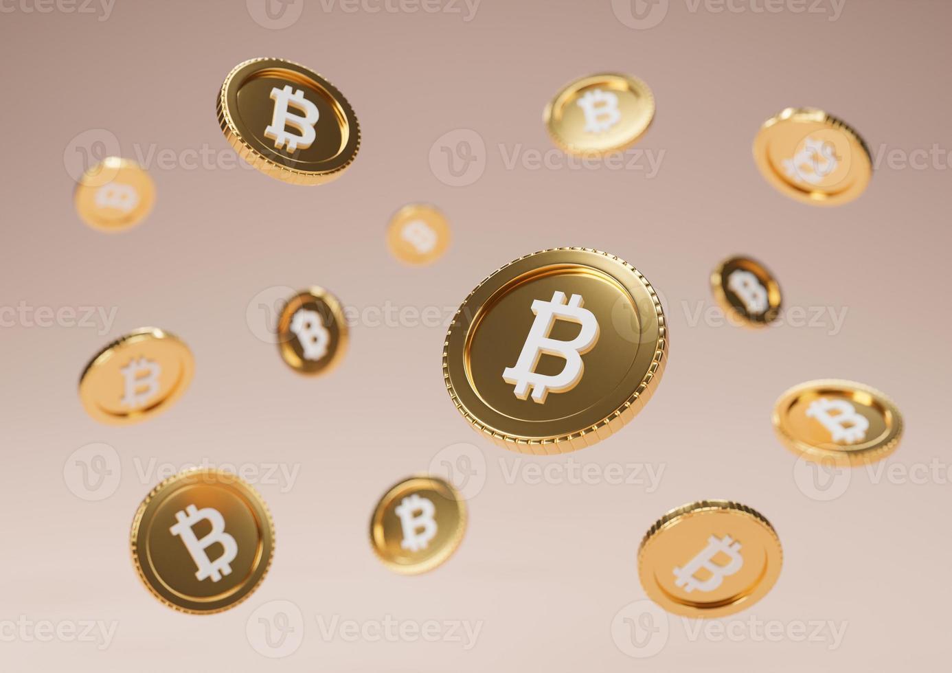 drijvende bitcoin illustratie foto