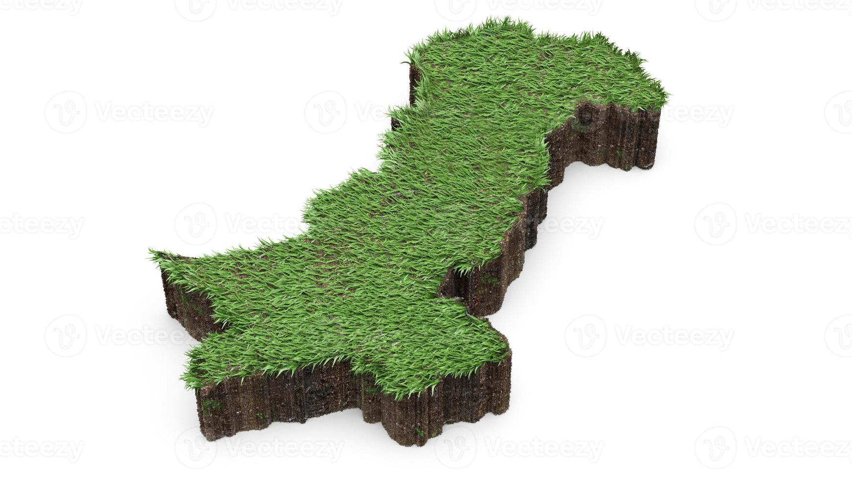 pakistan kaart 3d gras oppervlak 14 augustus onafhankelijkheidsdag 3d illustratie foto