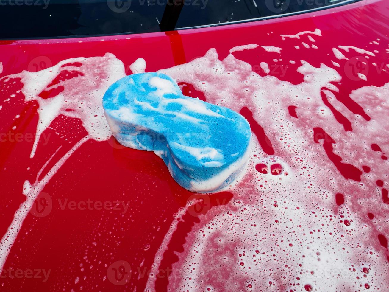auto wassen close-up foto