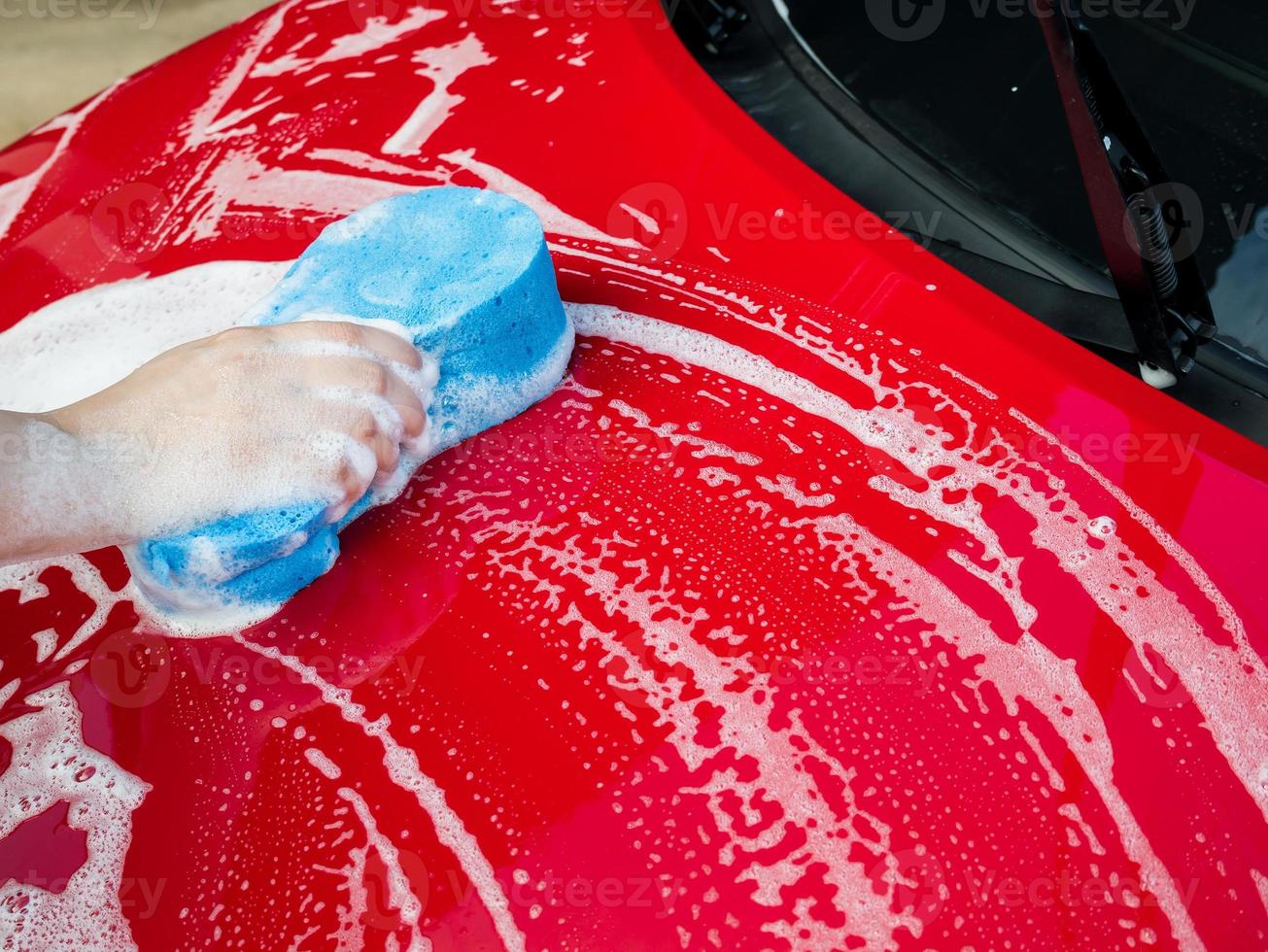 auto wassen close-up foto