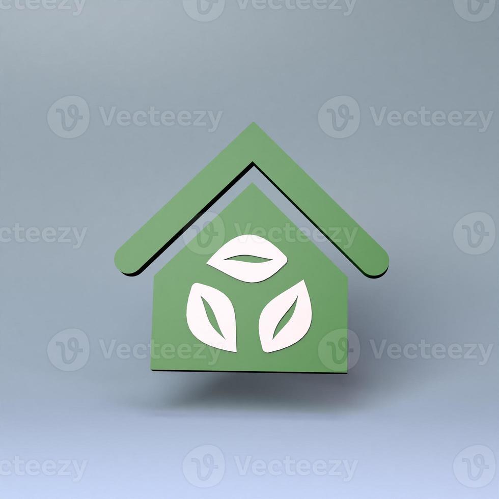 eco-pictogram. milieuvriendelijk concept. 3D render. foto