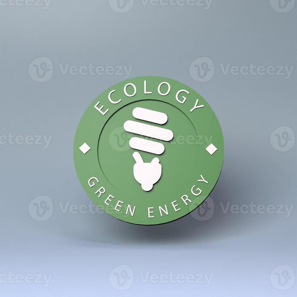 pictogram op het thema van eco. milieuvriendelijk concept. 3D render illustratie. foto