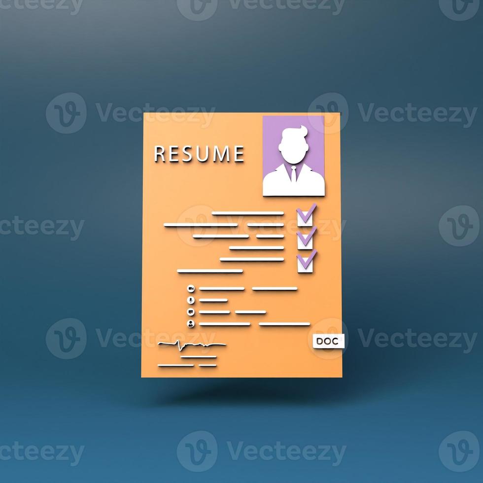 pictogram hervatten. 3D render illustratie. foto