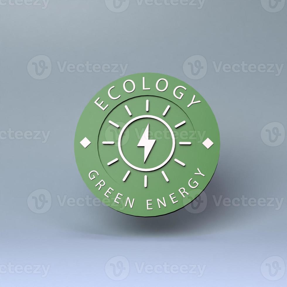 pictogram op het thema van eco. ecologisch concept. 3D render. foto