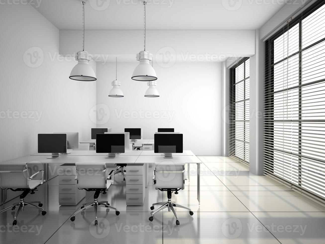 moderne kantoor interieur in witte 3D-rendering foto