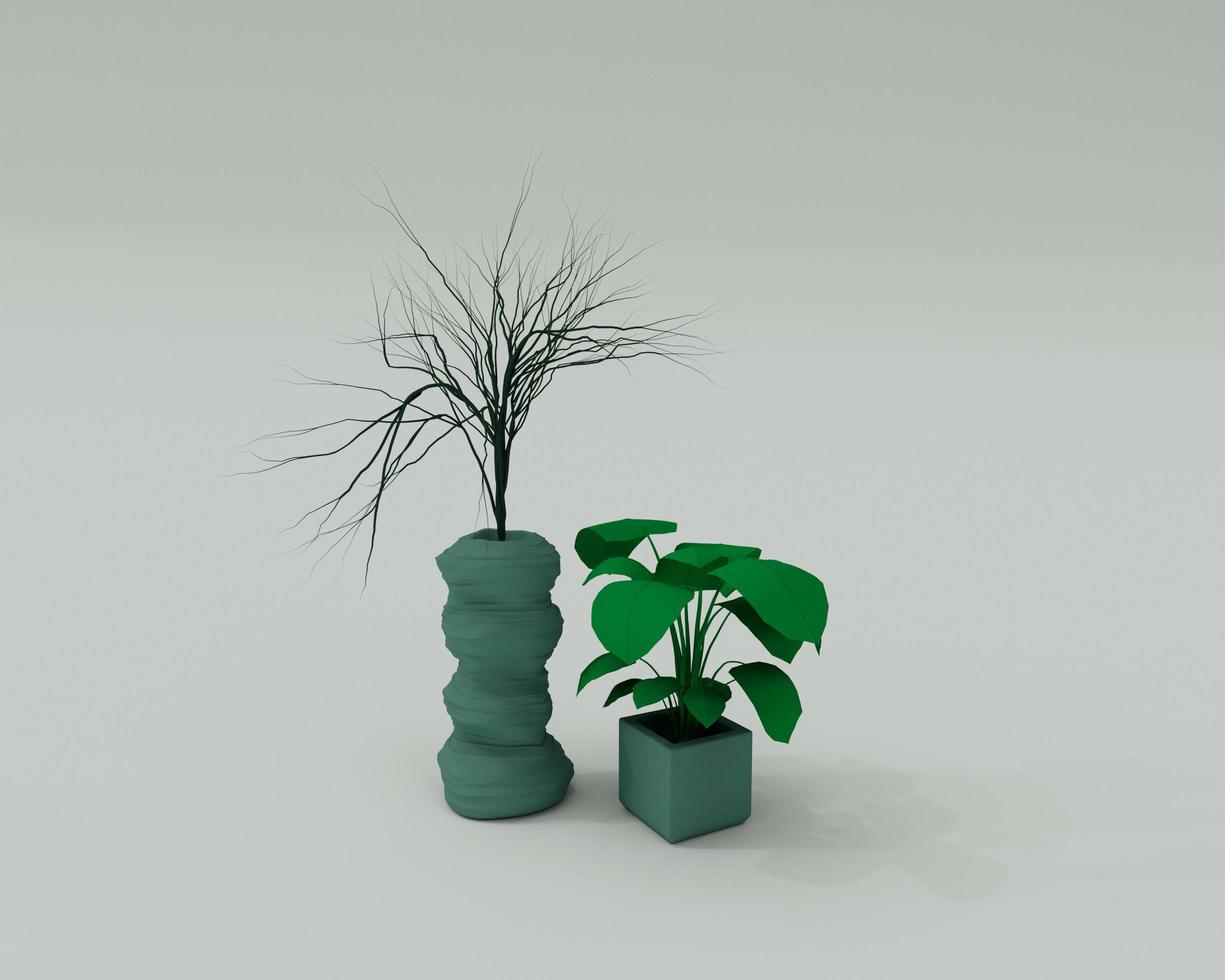 bloem plant 3d render abstract ontwerp element minimalistisch concept foto