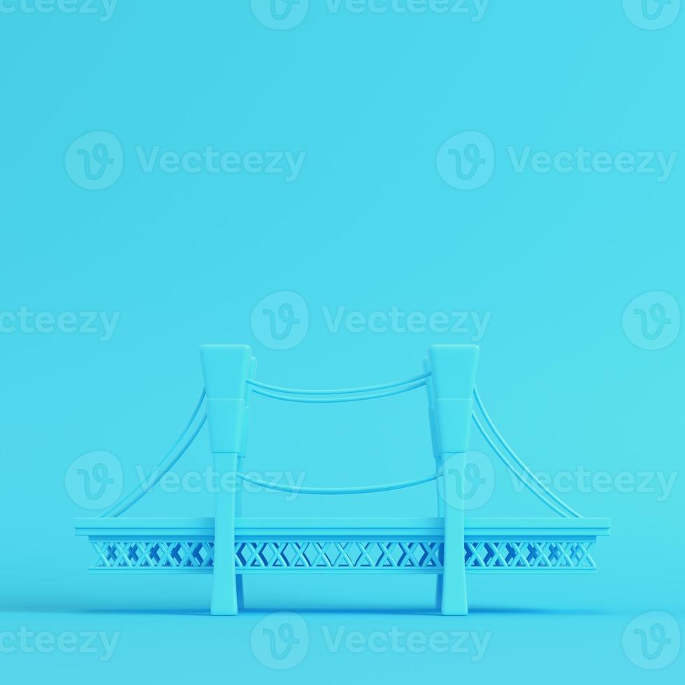 cartoon stijl brug op heldere blauwe achtergrond in pastelkleuren. minimalisme concept foto