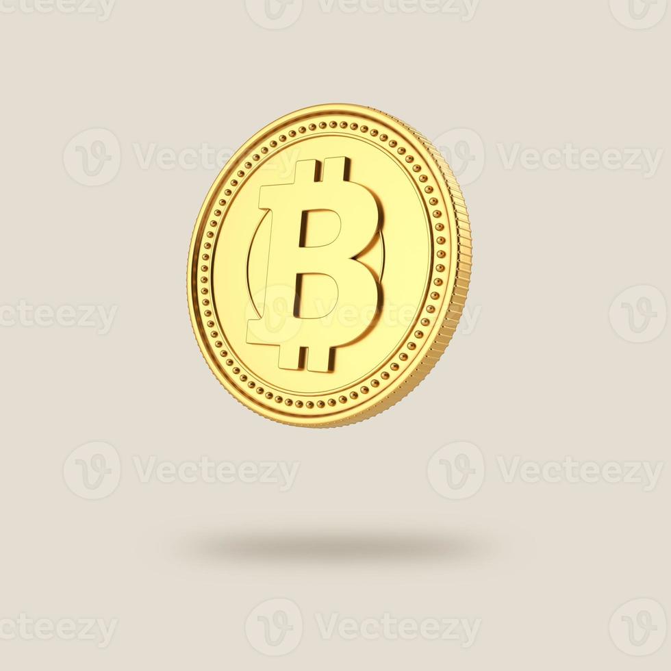 bitcoin munt geïsoleerd op duidelijke achtergrond. foto
