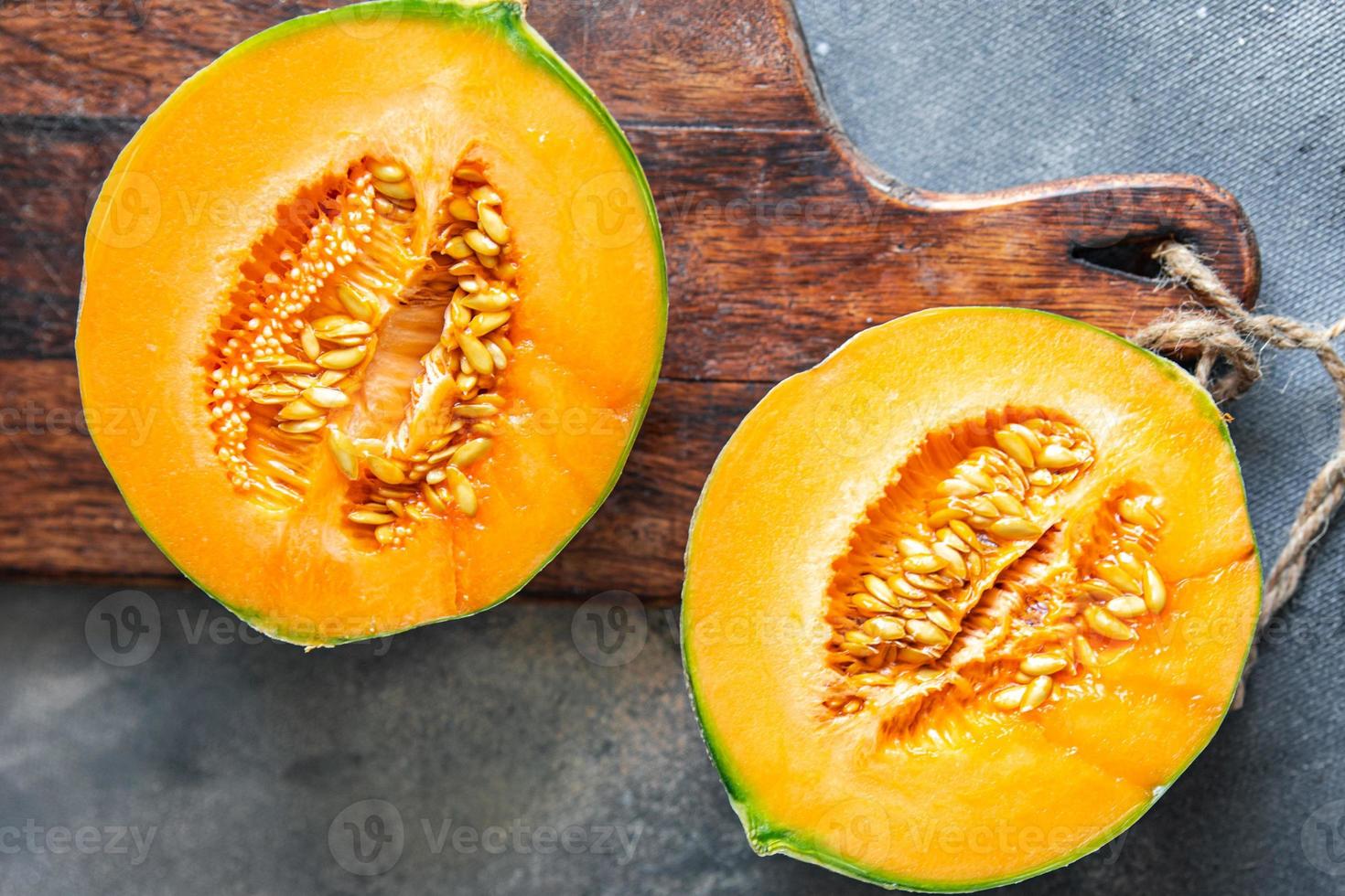 meloen fruit charente frans zoet sappig dessert vers gezond maaltijd voedsel snack dieet op tafel kopieer ruimte voedsel achtergrond foto