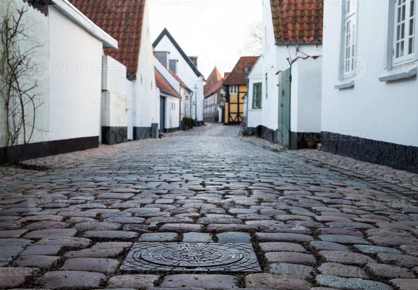 oude straat in Ribe, Denemarken foto