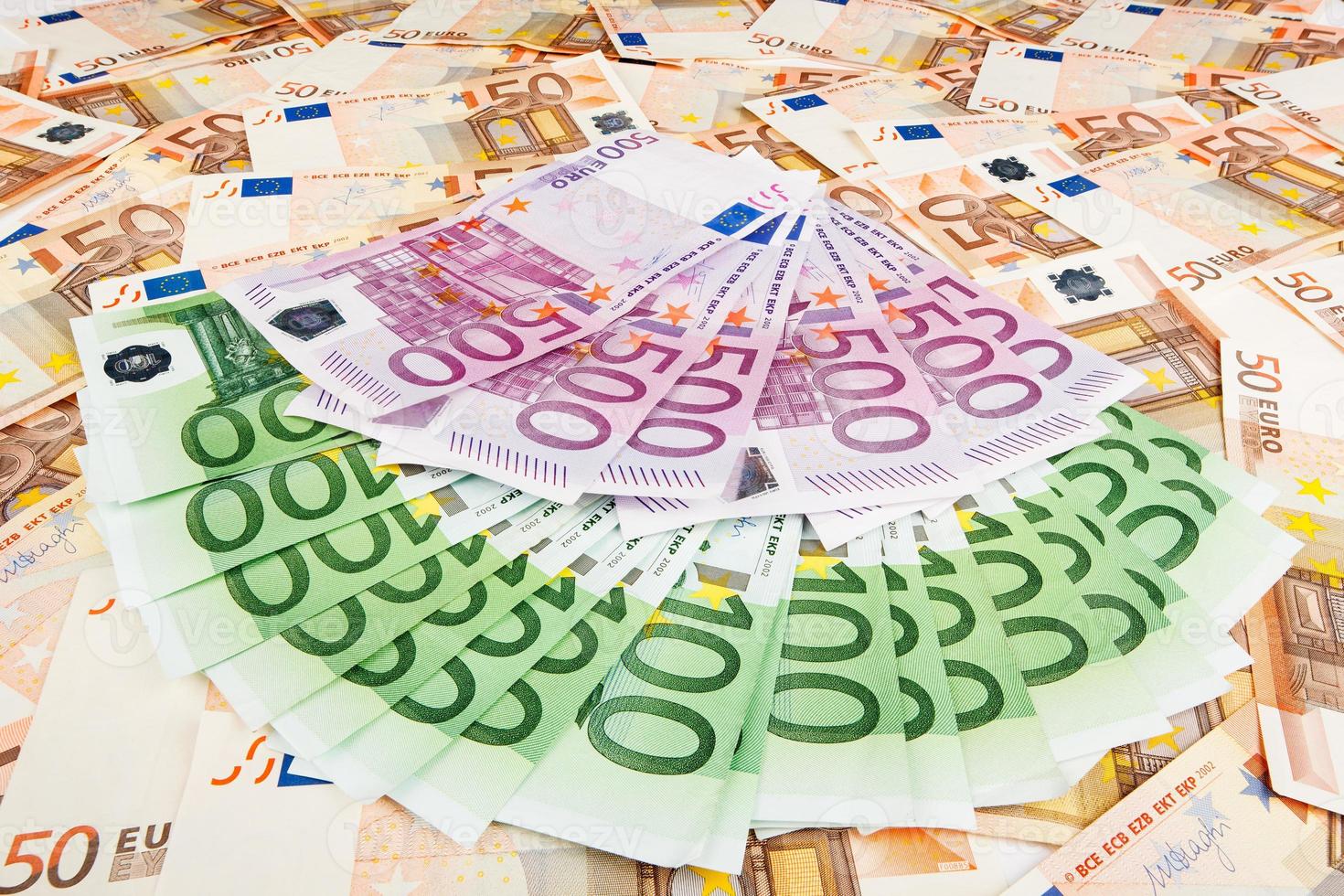 papiergeld euro. achtergrond van bankbiljetten foto