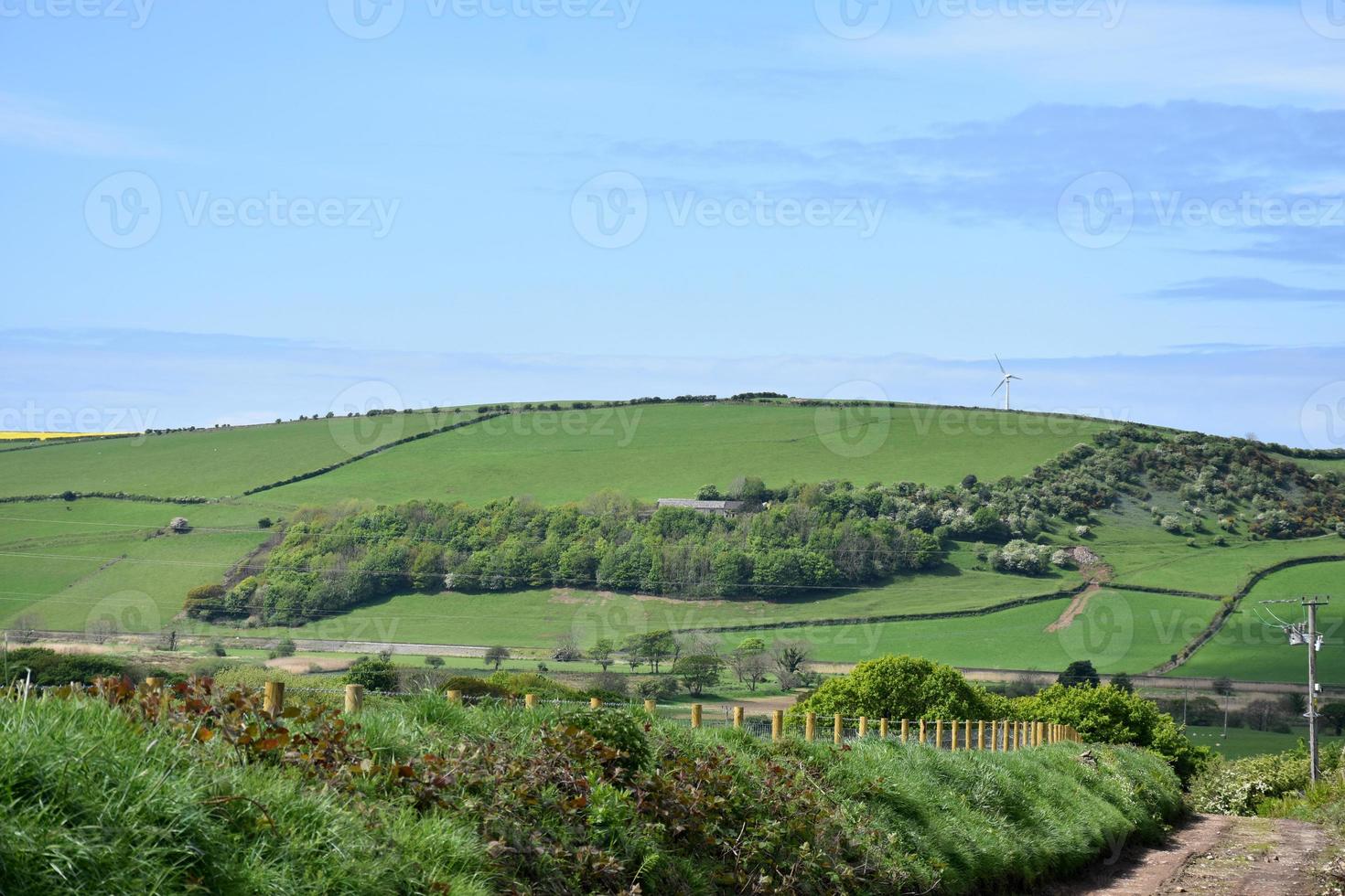 weilanden en landbouwgrond op het platteland van engeland foto