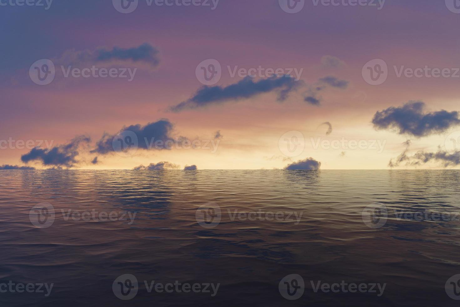 prachtige achtergrond met pastelkleurige zonsondergang over de zee foto