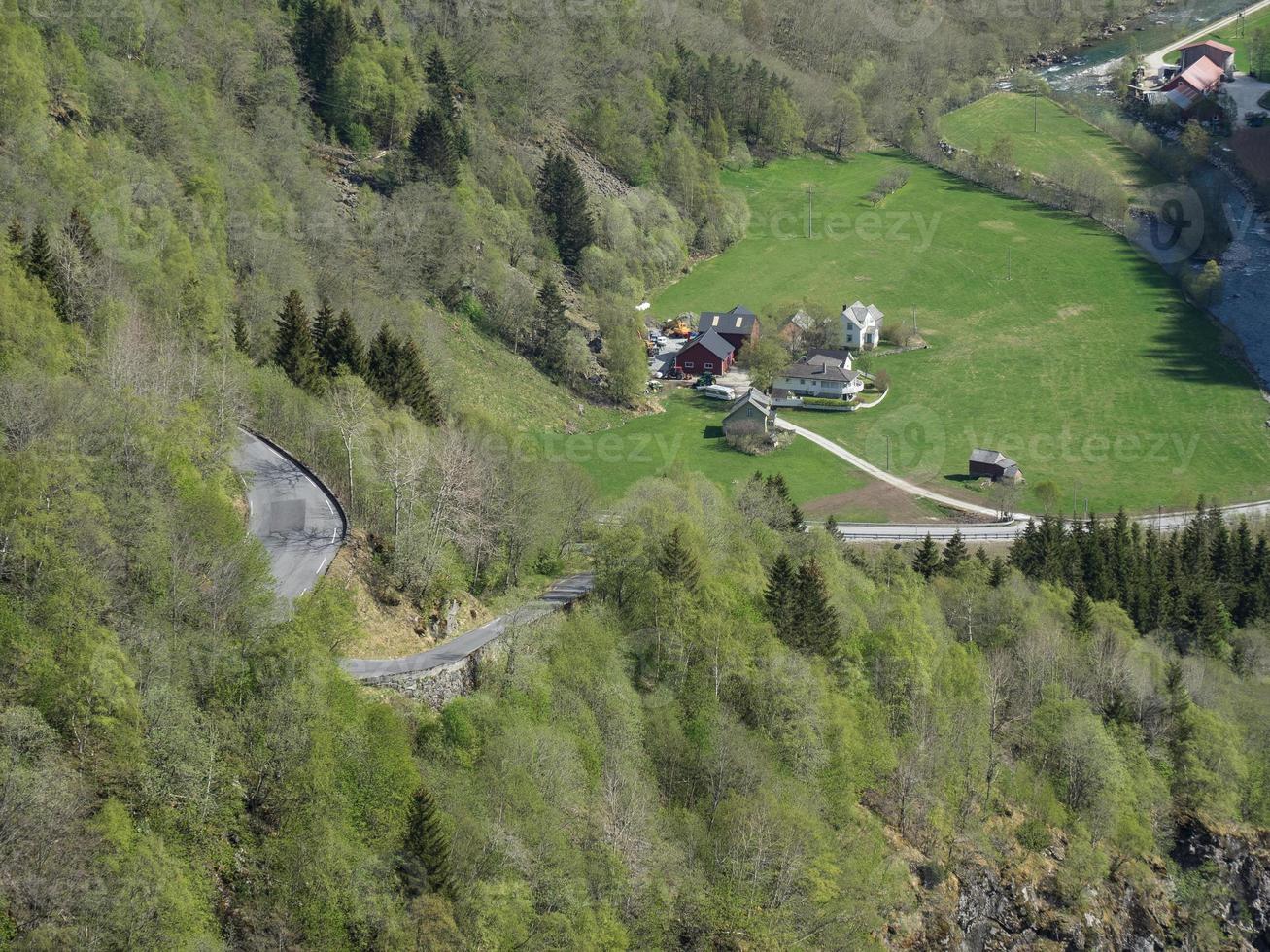 het dorp flam in noorwegen foto