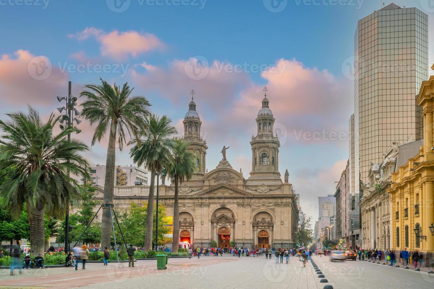 plaza de las armas vierkante stadsgezicht van santiago, chili foto