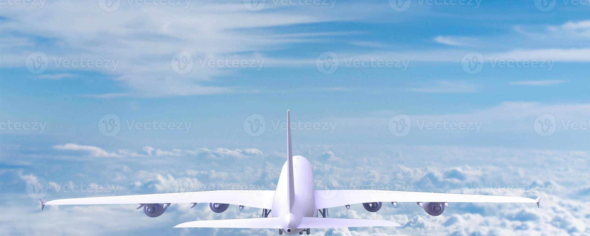 luchthaven vliegtuig jet vleugel vlucht cabine luchtvaart cabine technologie commercieel venster hoog vliegen horizon blauw wit wolk landschap zon natuur mooi seizoen reis reizen reis view.3d render foto