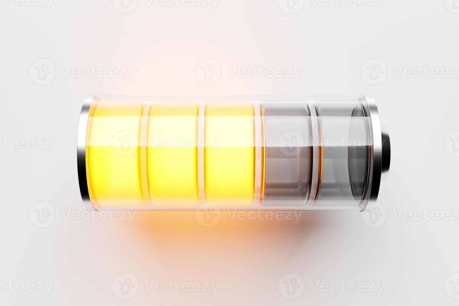 batterijpictogram met gele indicator. telefoonbatterij, elektrisch laadstation. foto