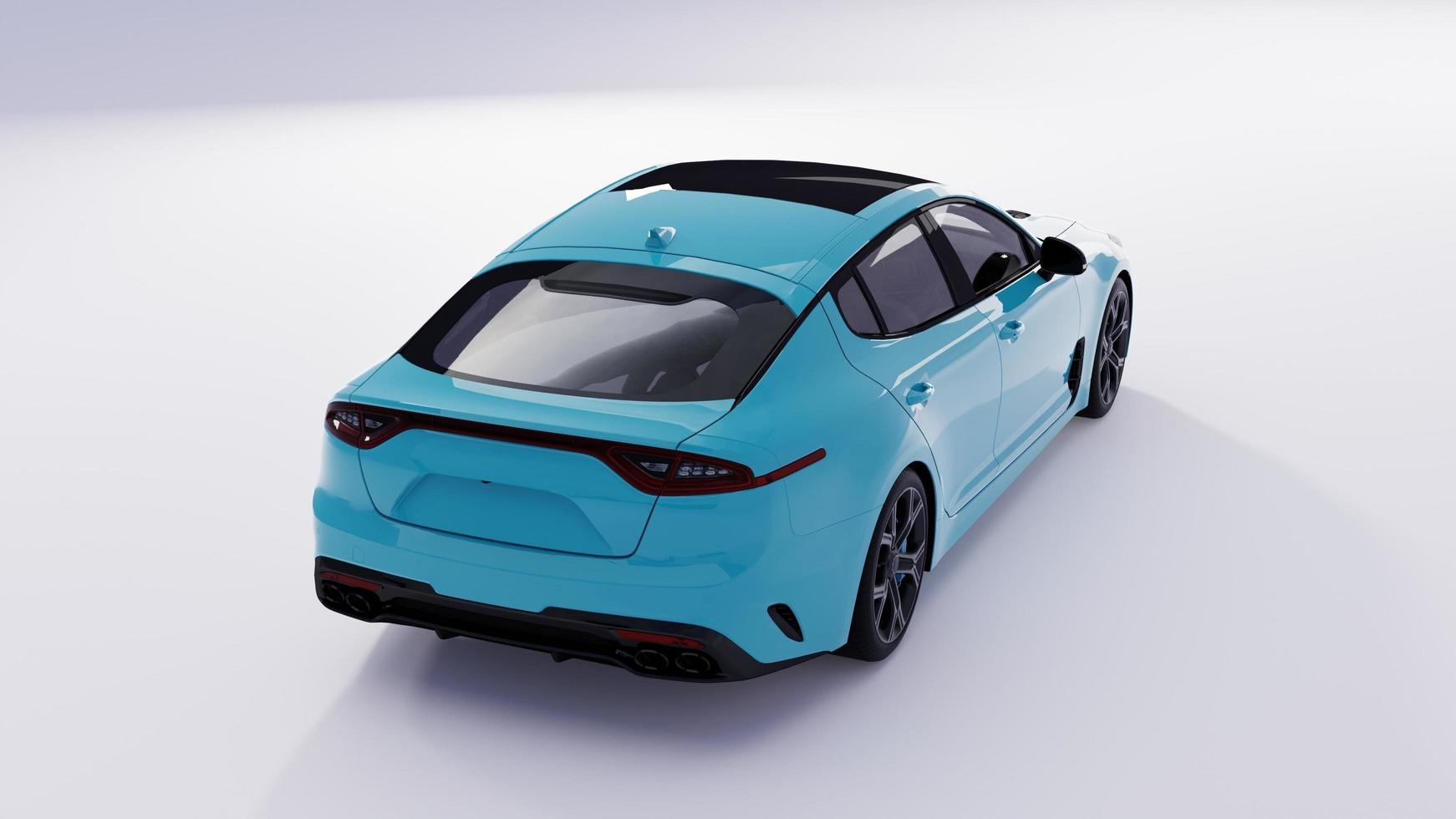 3D-rendering sport blauwe auto op witte bakcground.jpg foto