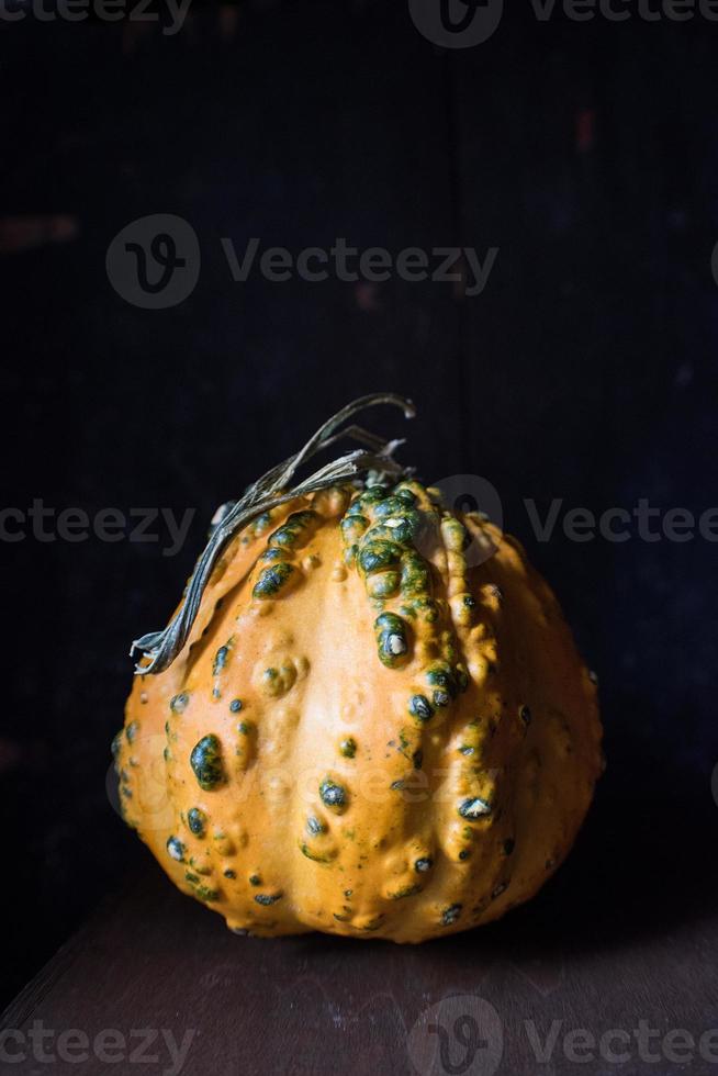 val squash pompoen kalebassen op donkere achtergrond foto