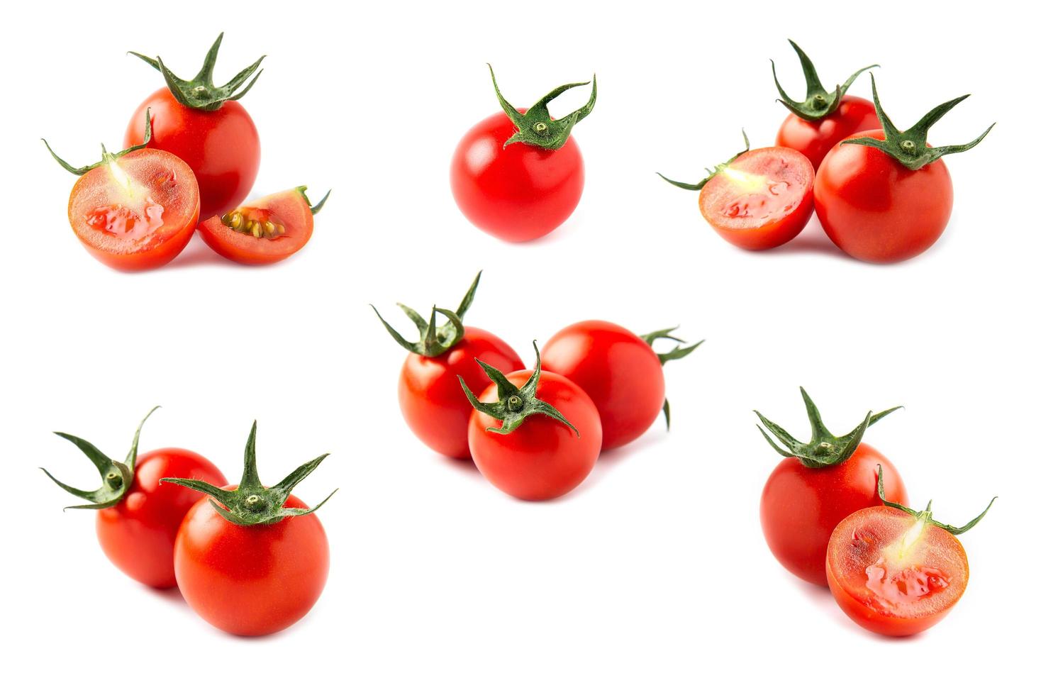 tomaat geïsoleerd op een witte achtergrond - verse tomaat gezonde groente concept foto