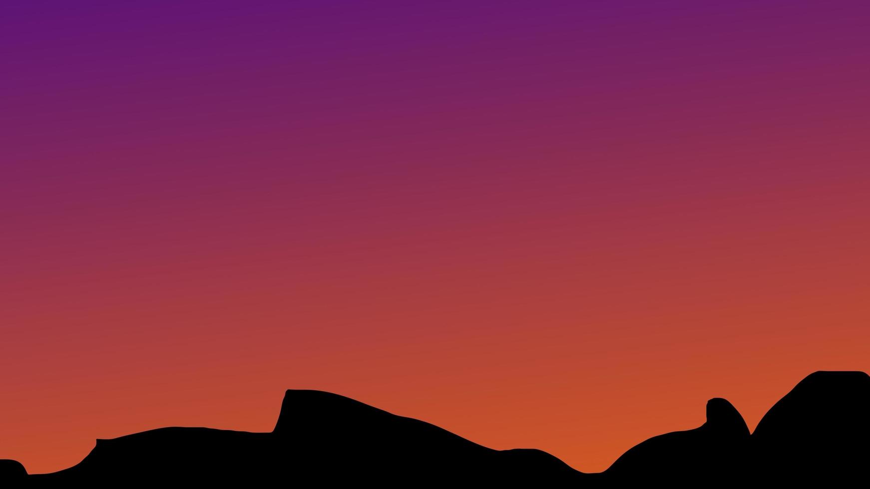 silhouet van de berg op de achtergrond van de zonsondergang foto