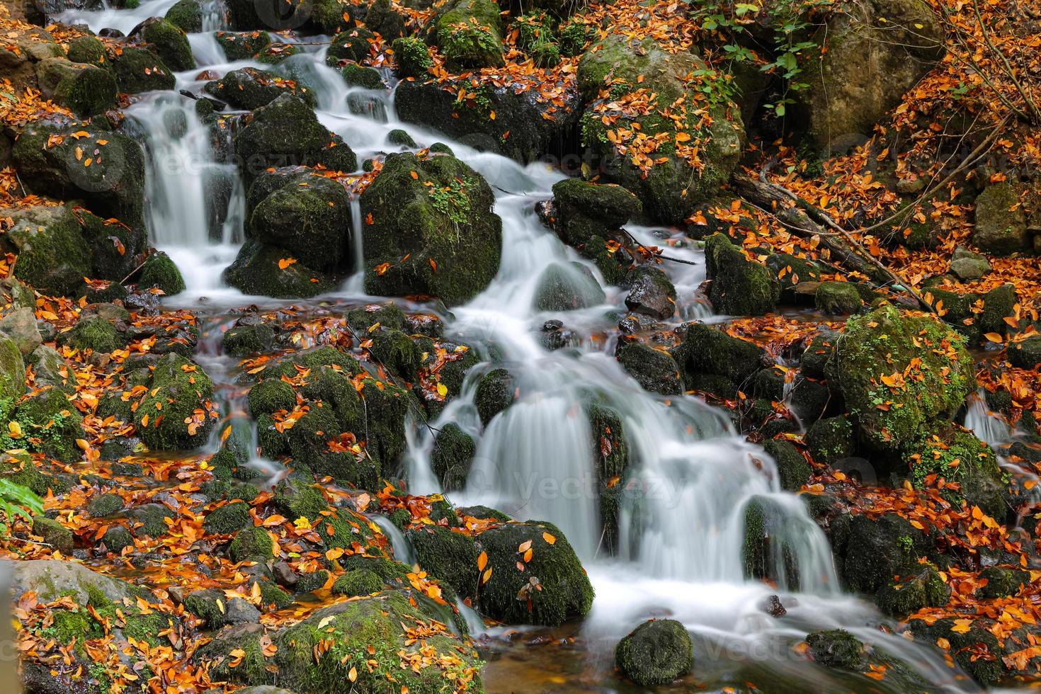 waterval in yedigoller nationaal park, bolu, turkije foto