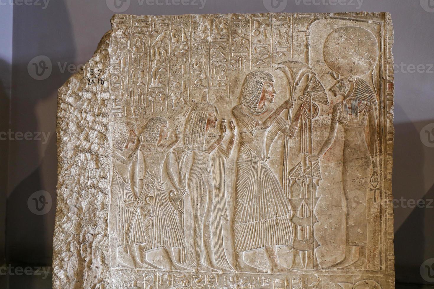 egyptische tablet in egyptisch museum, cairo, egypte foto