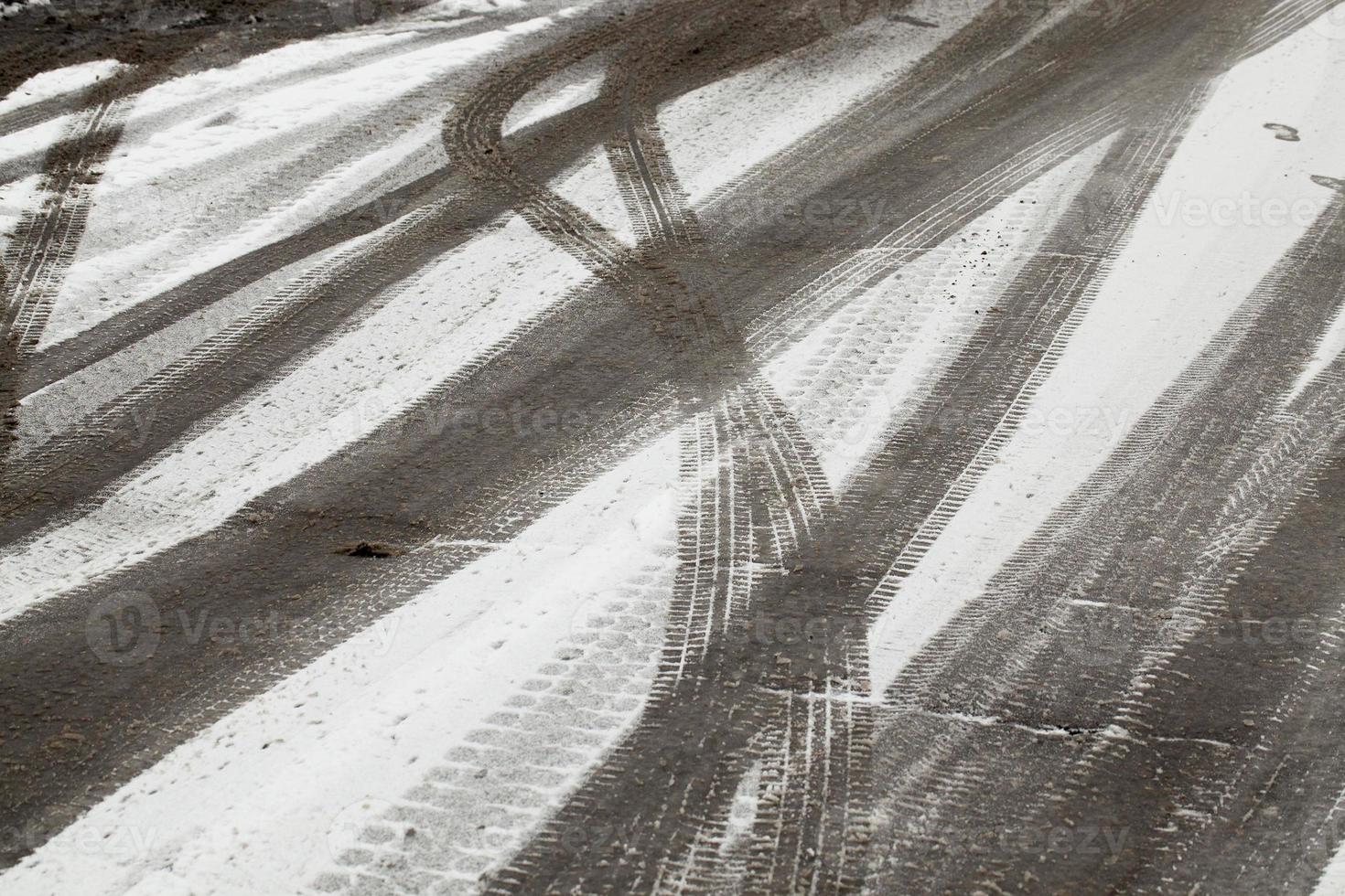 winterseizoen, weg foto