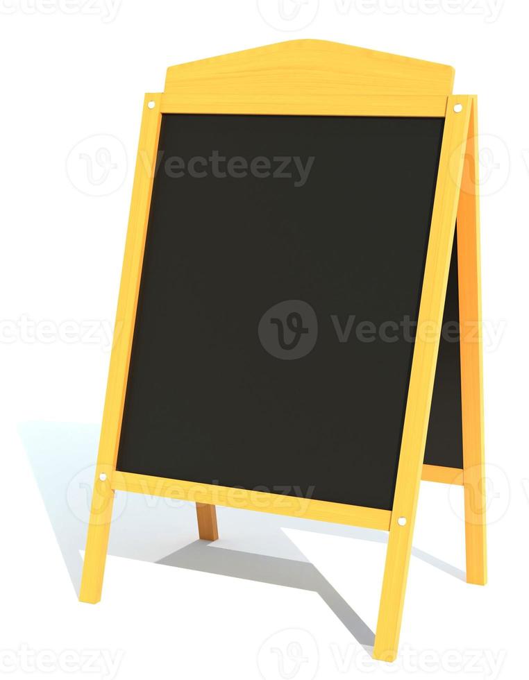 houten zwarte bord menu 3d render illustratie foto