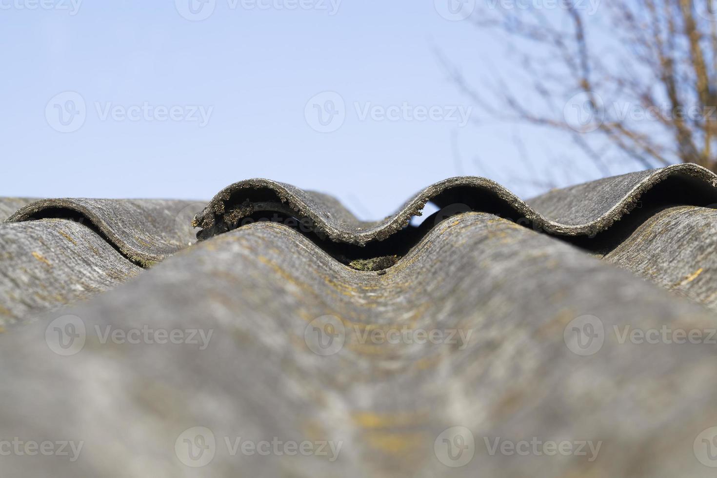 oude leisteen op het dak foto