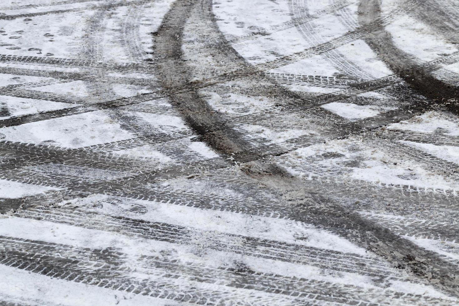 winterseizoen, weg close-up foto