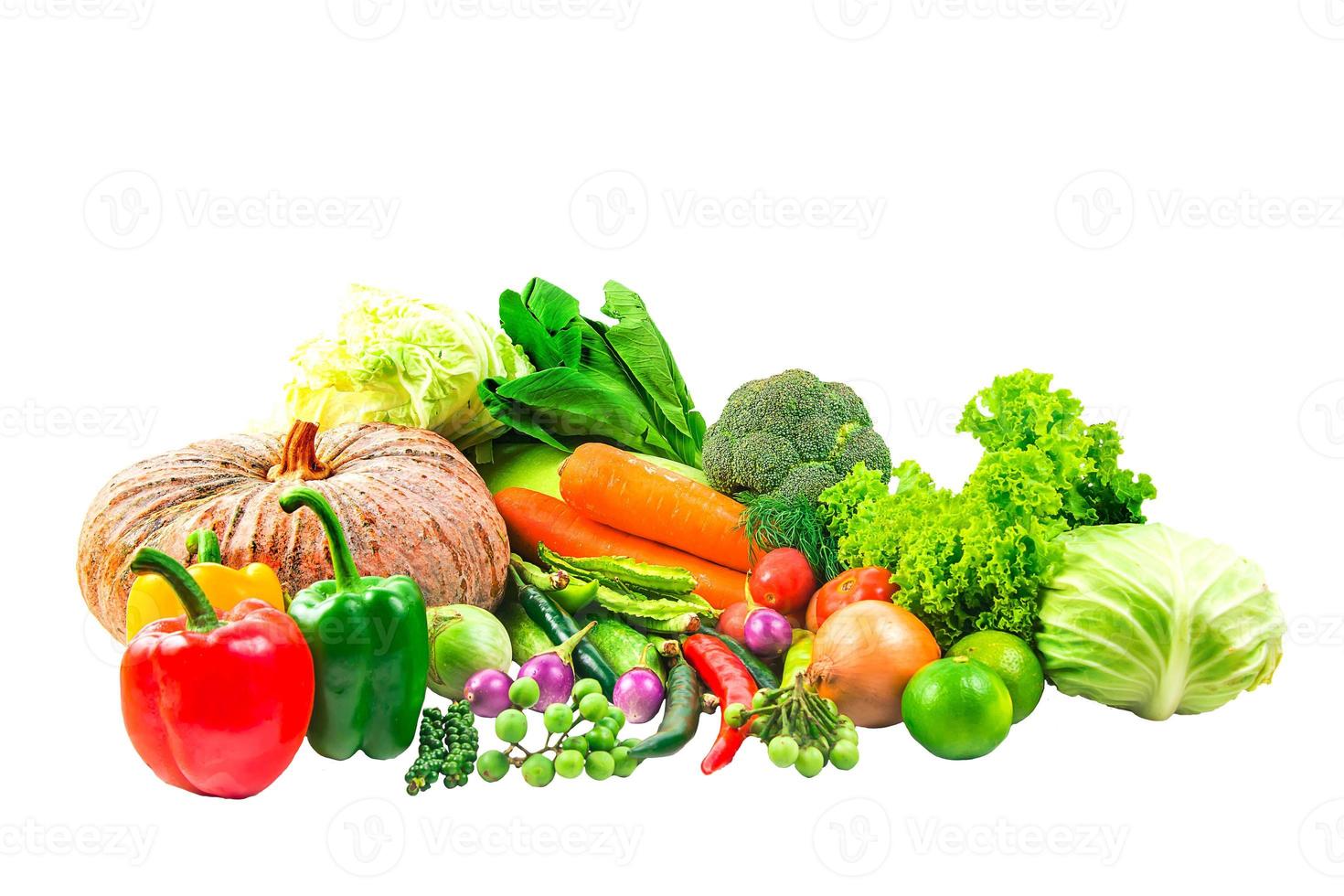 collectie groenten geïsoleerde witte achtergrond uitknippad foto