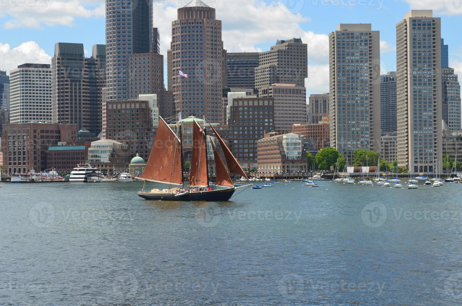 een zomerzeil in de stad Boston foto