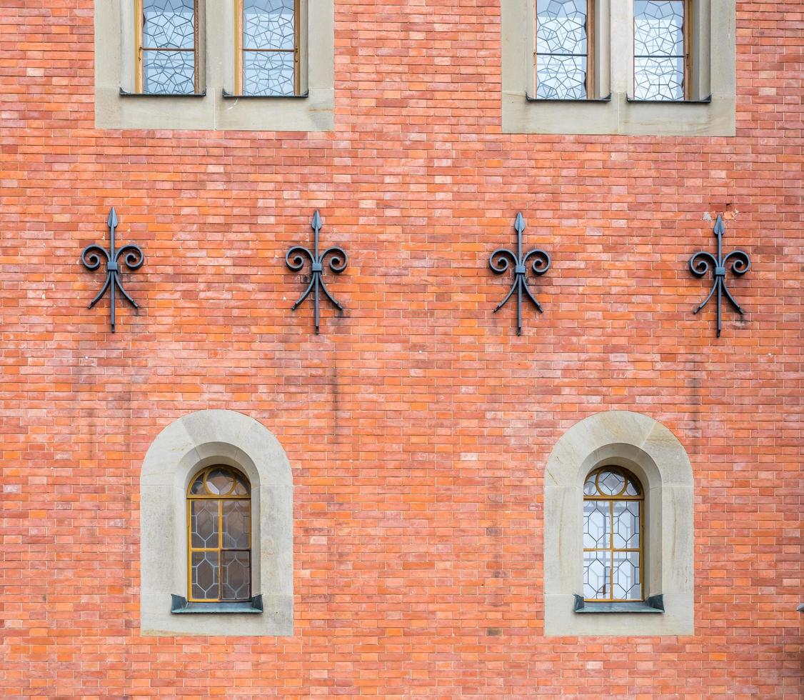 bakstenen muur van kasteel foto