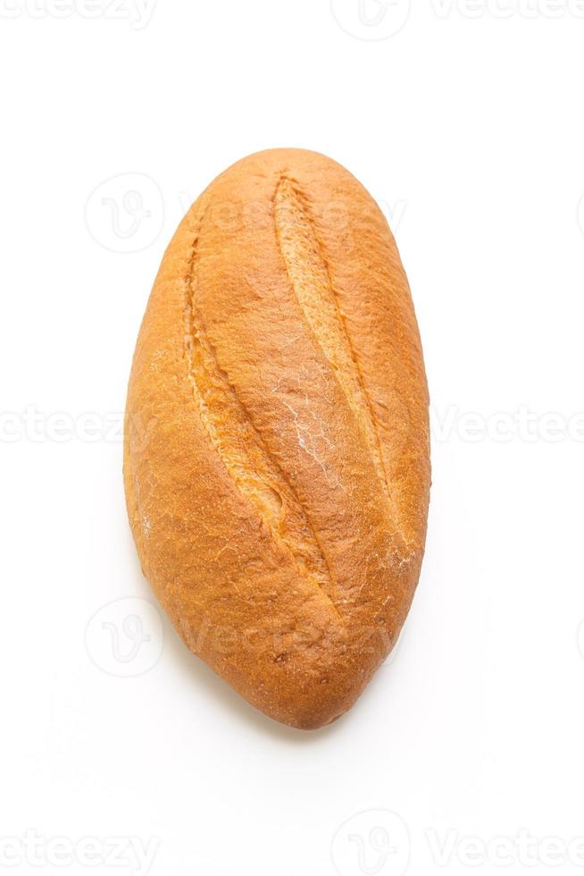 vers gebakken Frans stokbrood brood op witte achtergrond foto