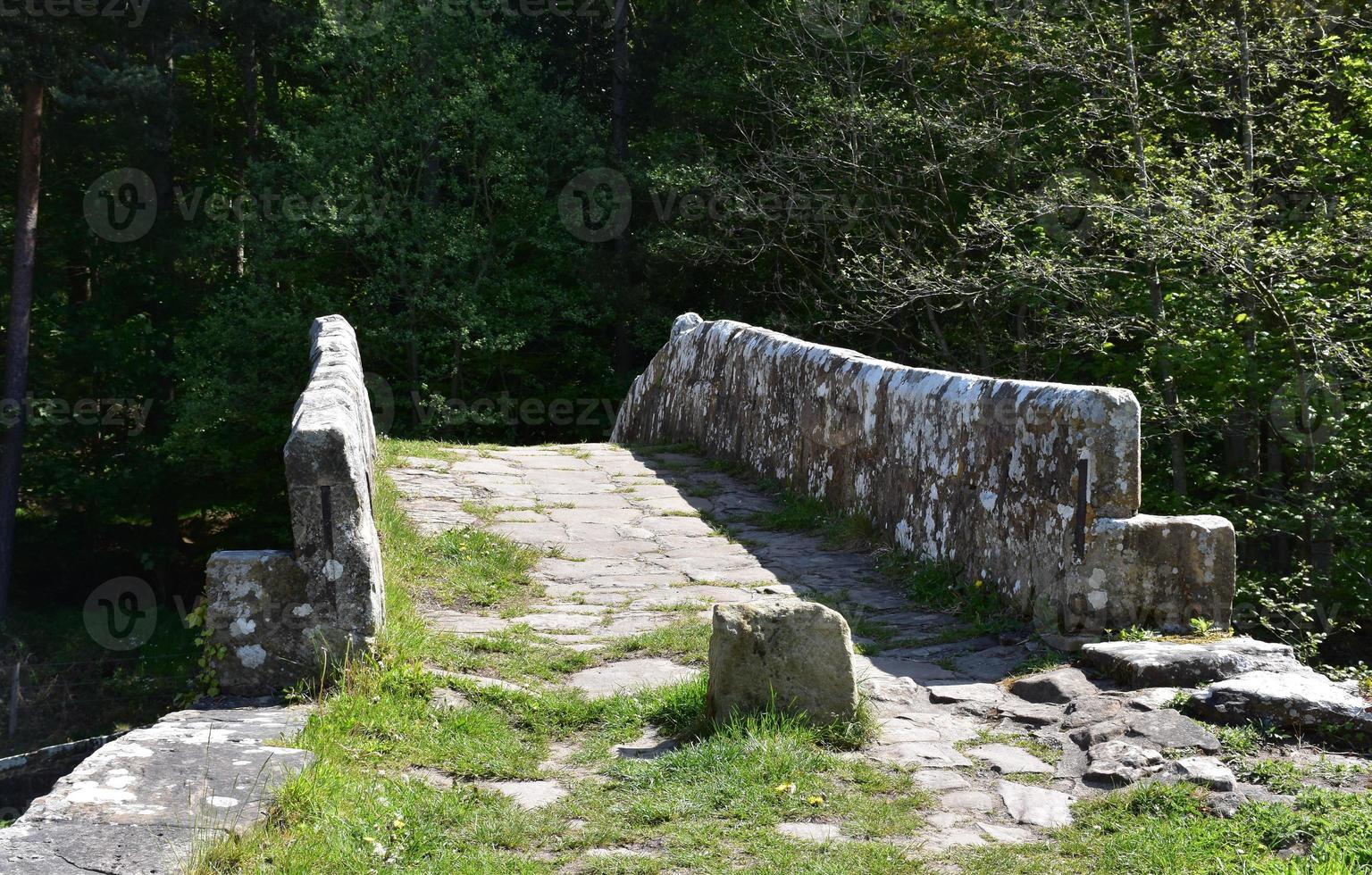 historisch voetpad over bedelaarsbrug in glaisdale engeland foto