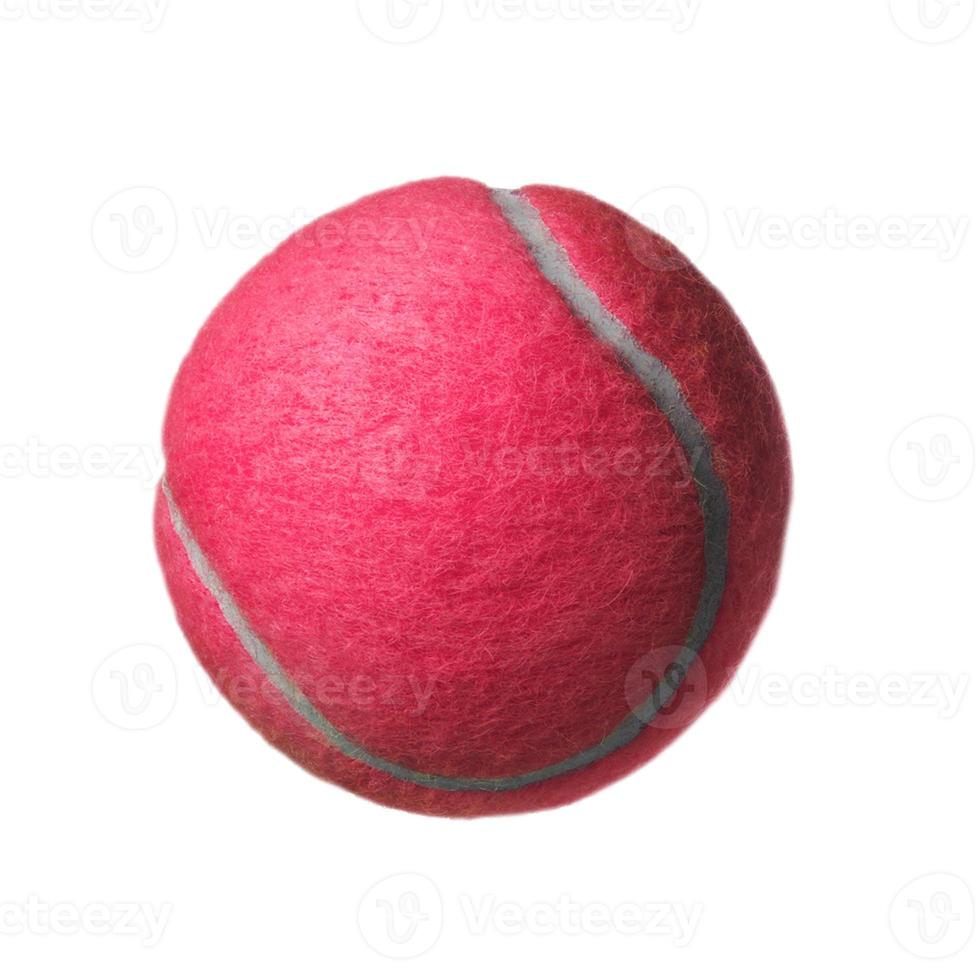 roze tennisbal op wit wordt geïsoleerd foto