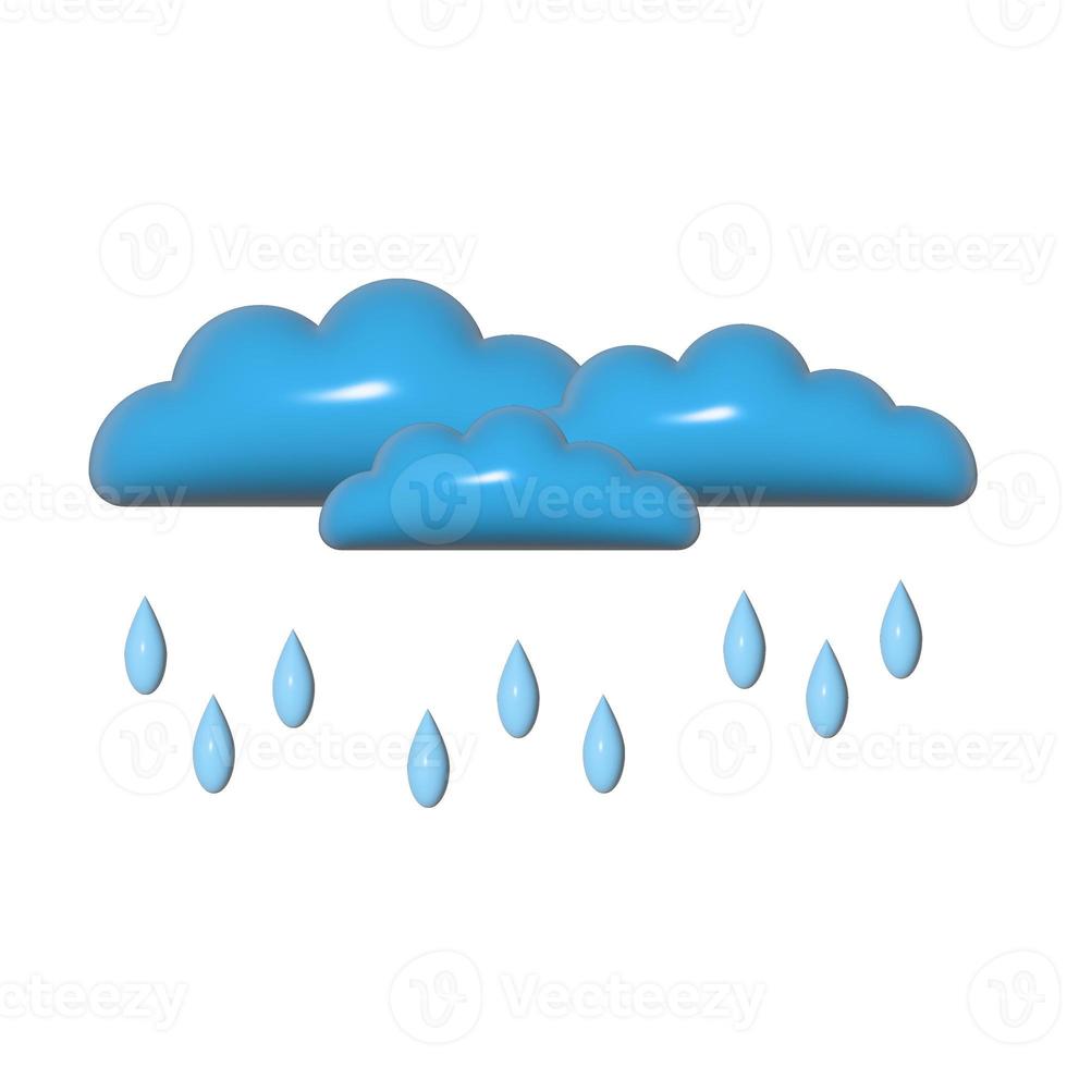 illustratie van blauwe wolken en waterdruppels - voor ontwerp, printen, sociale netwerken, websites. foto
