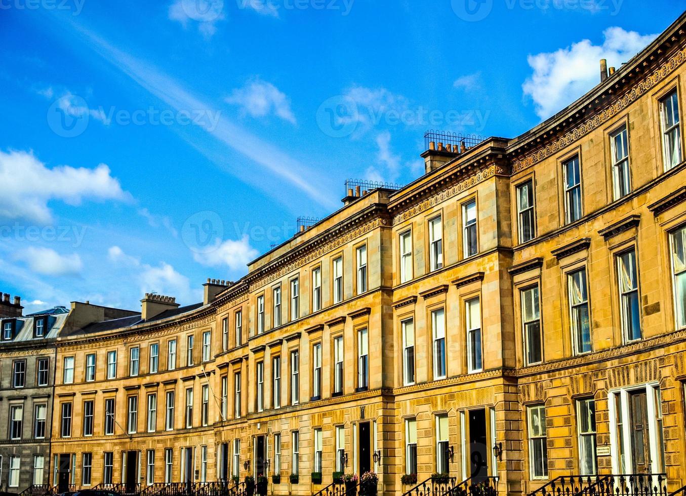 hdr rijtjeshuizen in glasgow foto