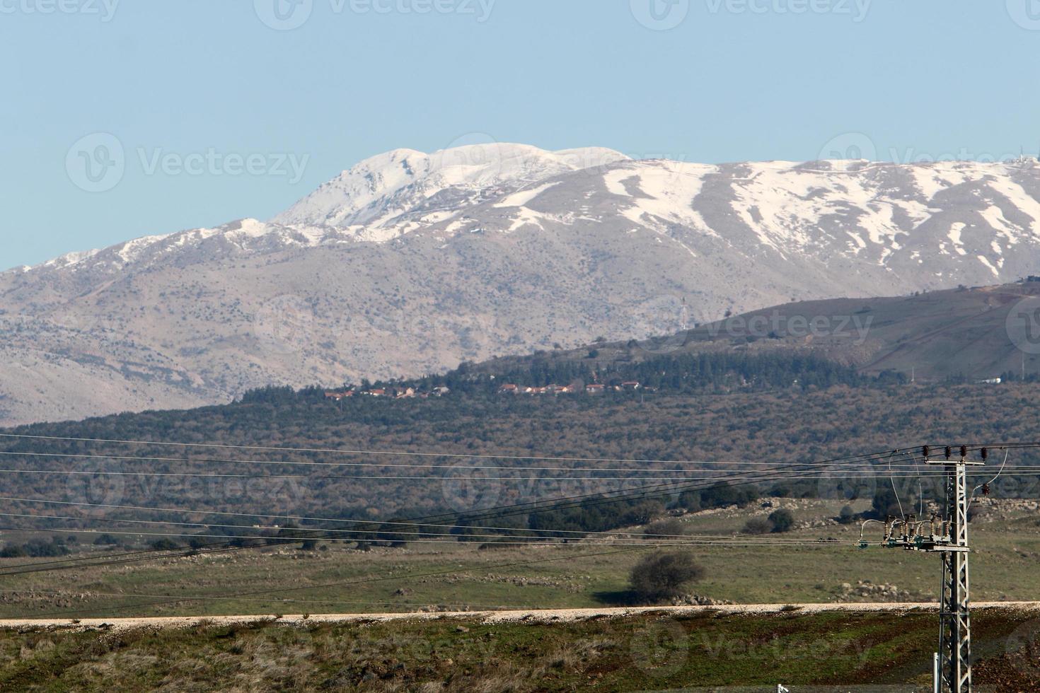 mount hermon is de hoogste berg van Israël en de enige plaats waar wintersport kan worden beoefend. foto