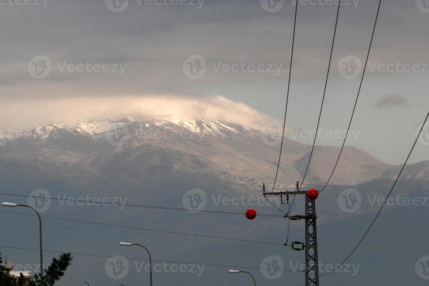 mount hermon is de hoogste berg van Israël en de enige plaats waar wintersport kan worden beoefend. foto