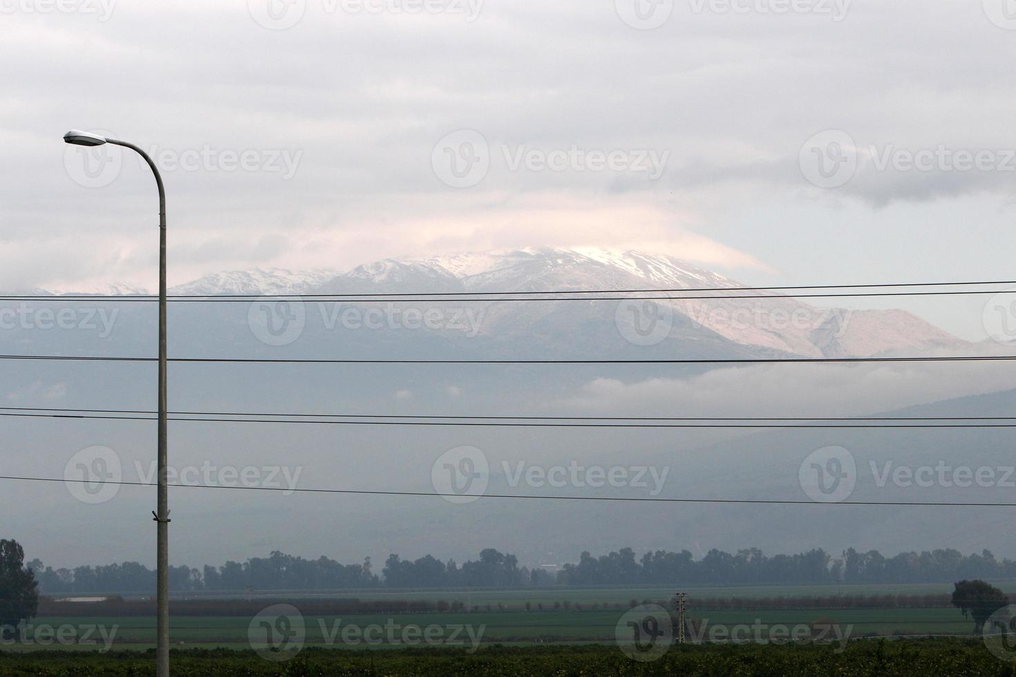 mount hermon is de hoogste berg van Israël en de enige plaats waar wintersport kan worden beoefend. foto