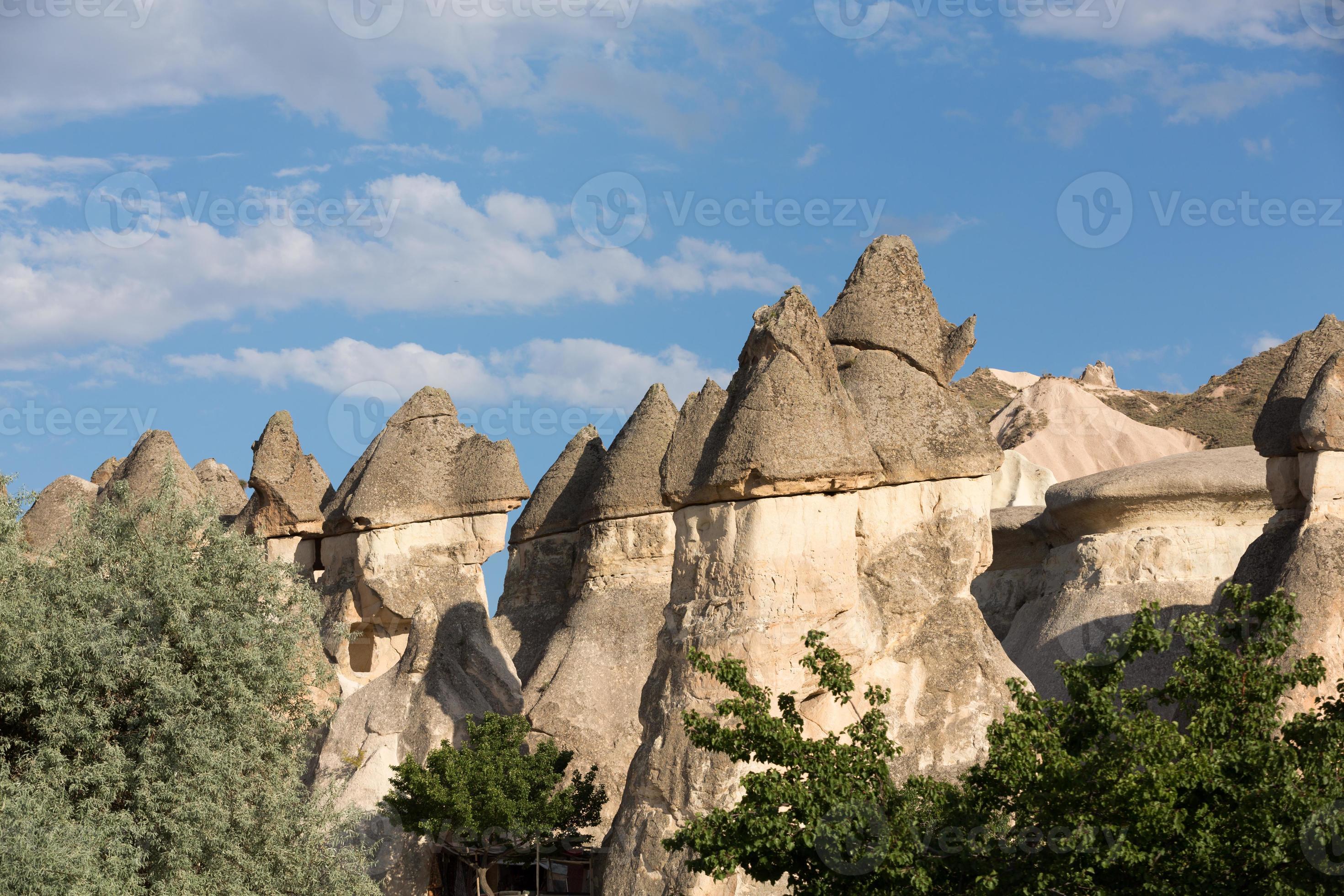 rotsformaties in het nationale park van goreme. Cappadocië foto