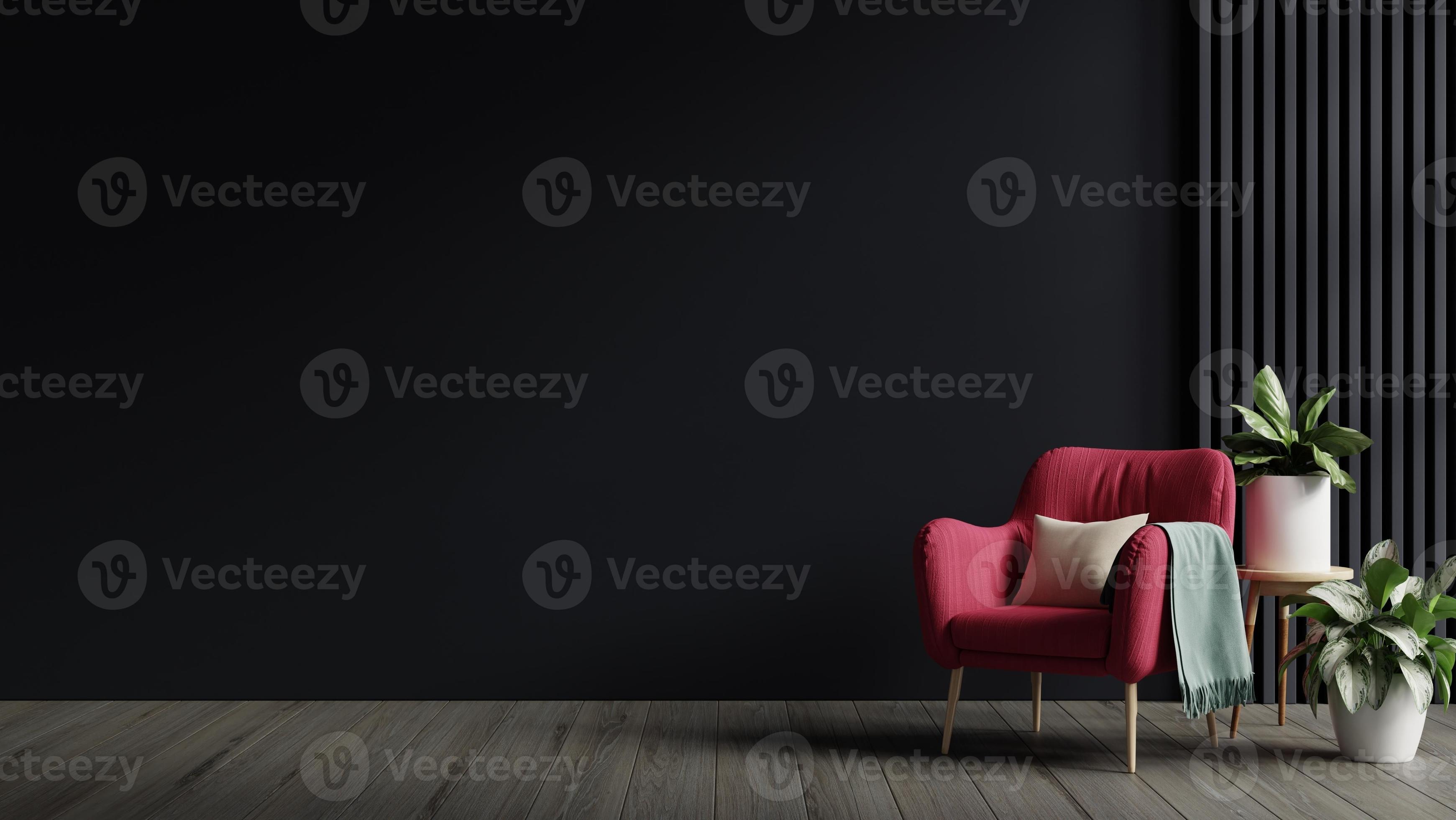 achtergrond mockup met viva magenta fauteuil meubilair en decor de jaar 2023. 15946292 Stockfoto