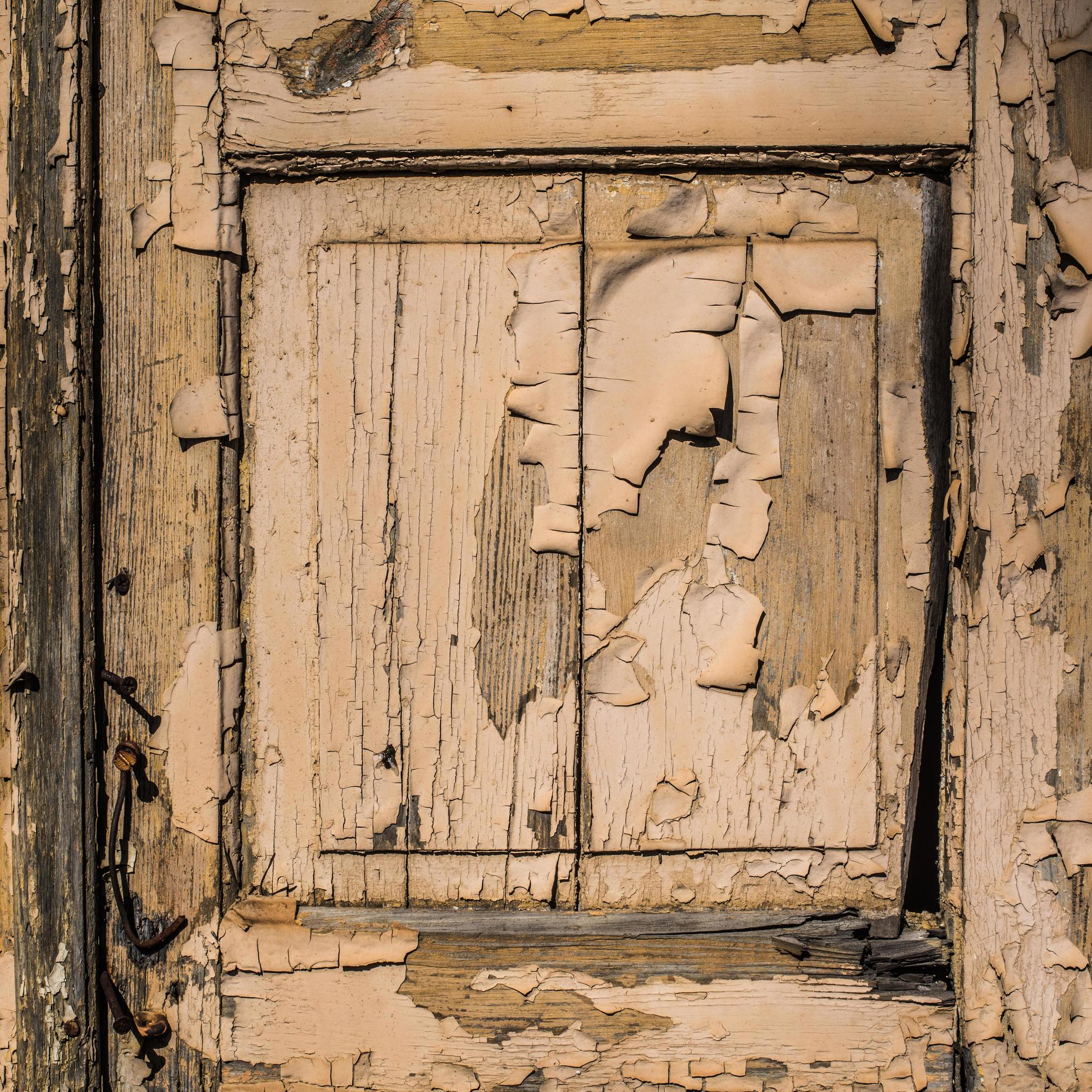 houten deur met afbladderende verf voor textuur of achtergrond foto