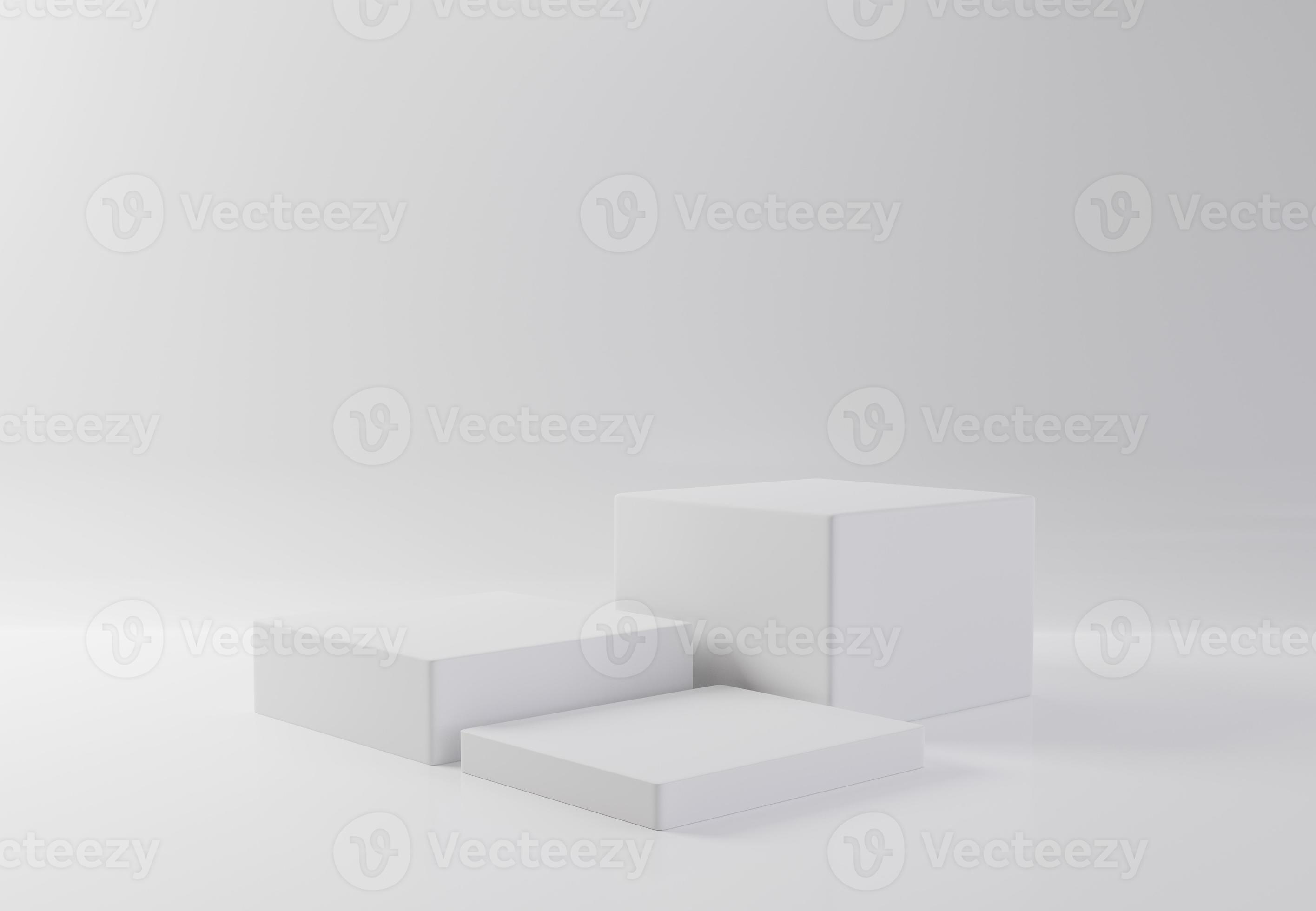 Onderverdelen voor Grijp witte rechthoek kubus product showcase tafel op geïsoleerde achtergrond  3446777 Stockfoto