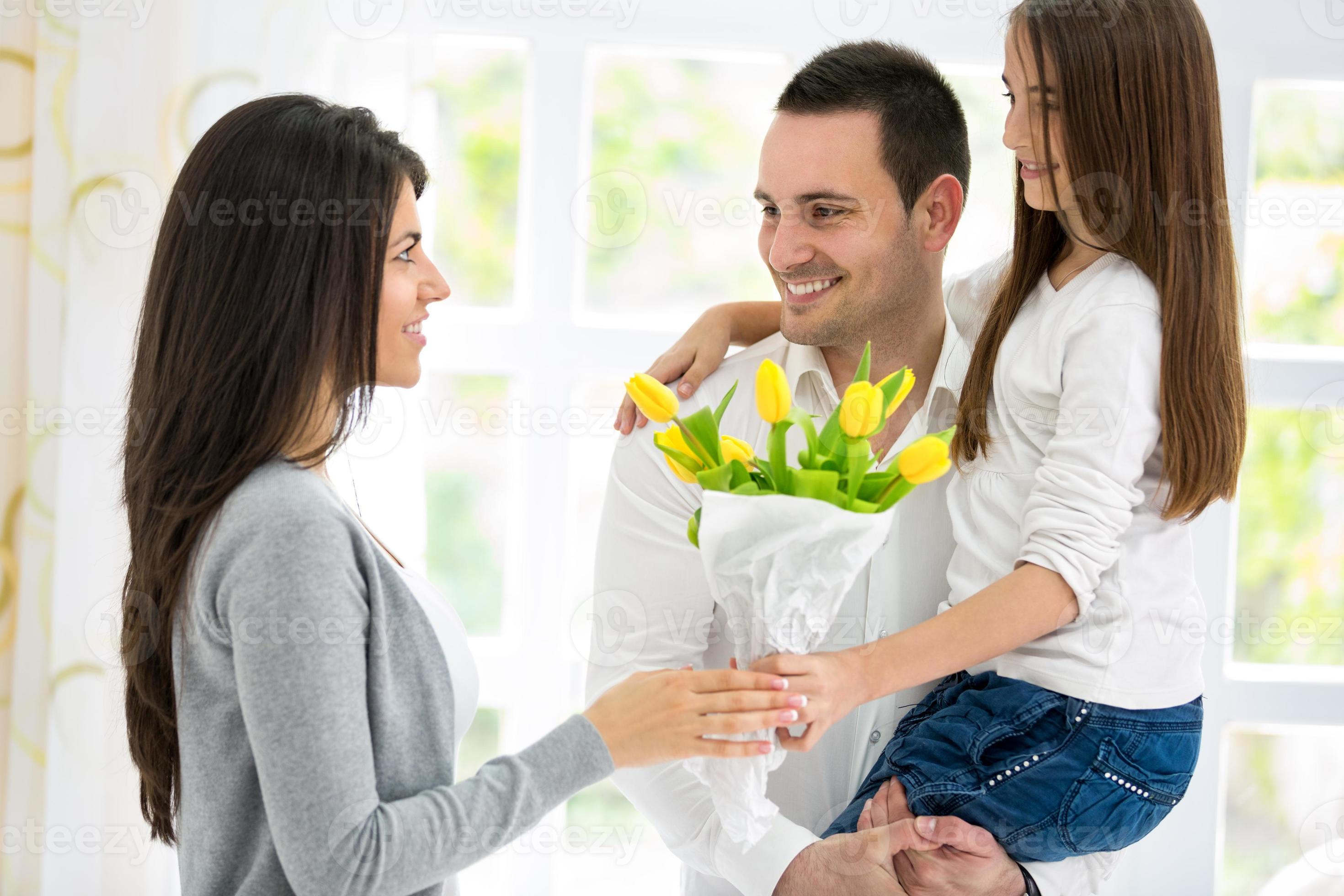 gelukkige familie op Moederdag foto