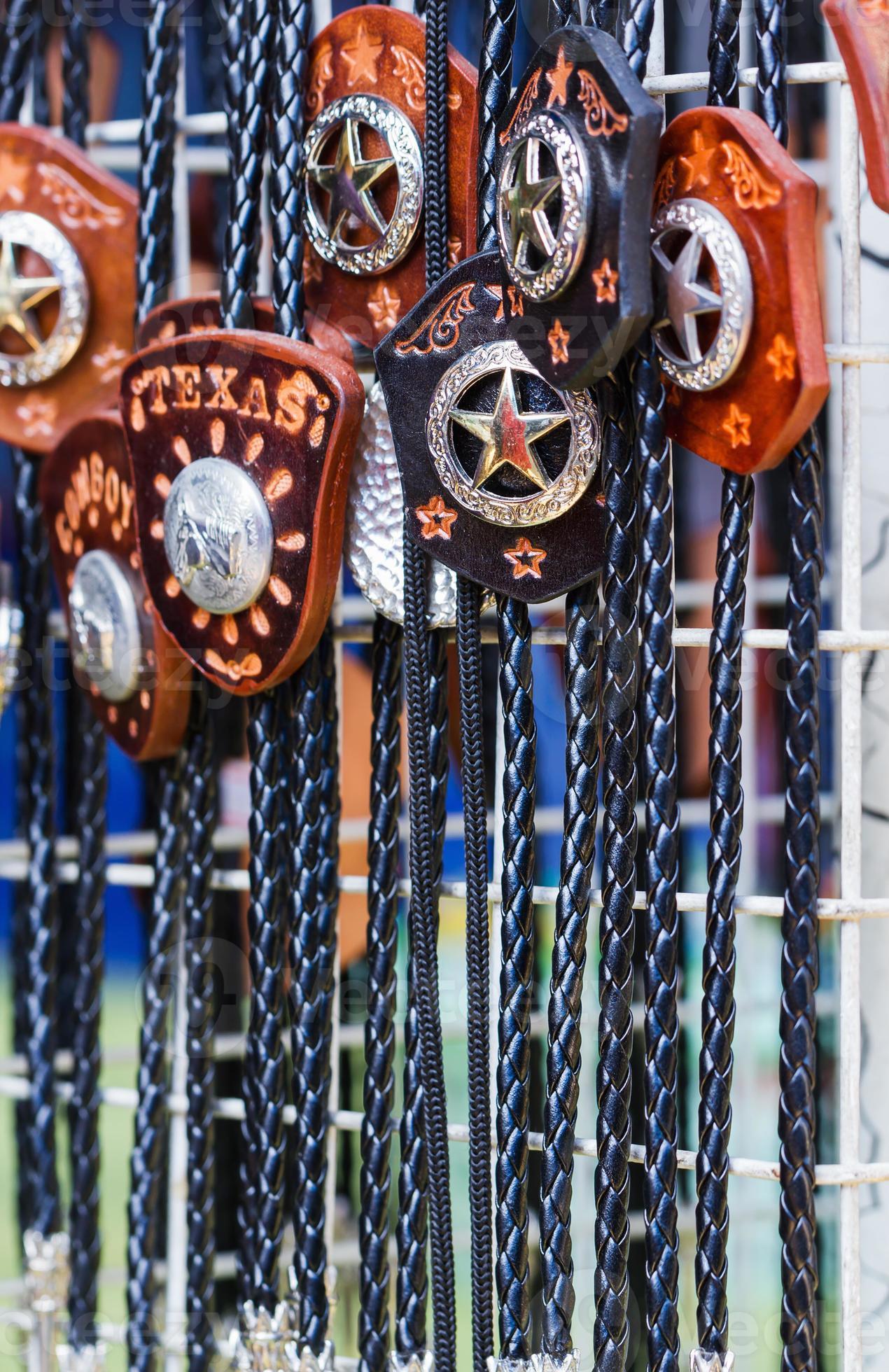 Absoluut Licht Gewoon overlopen leren kleine cowboy bolo stropdas 910508 Stockfoto