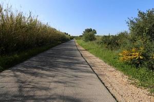 asfaltweg dwars door Israël van noord naar zuid. foto